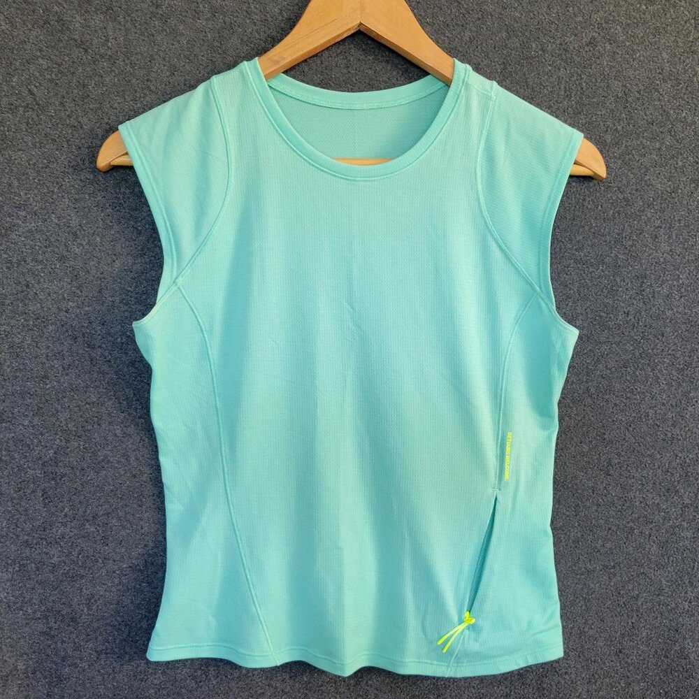 Lululemon Hiking Tank Top Performance Outdoor Activewear Wild Mint Zip Pocket